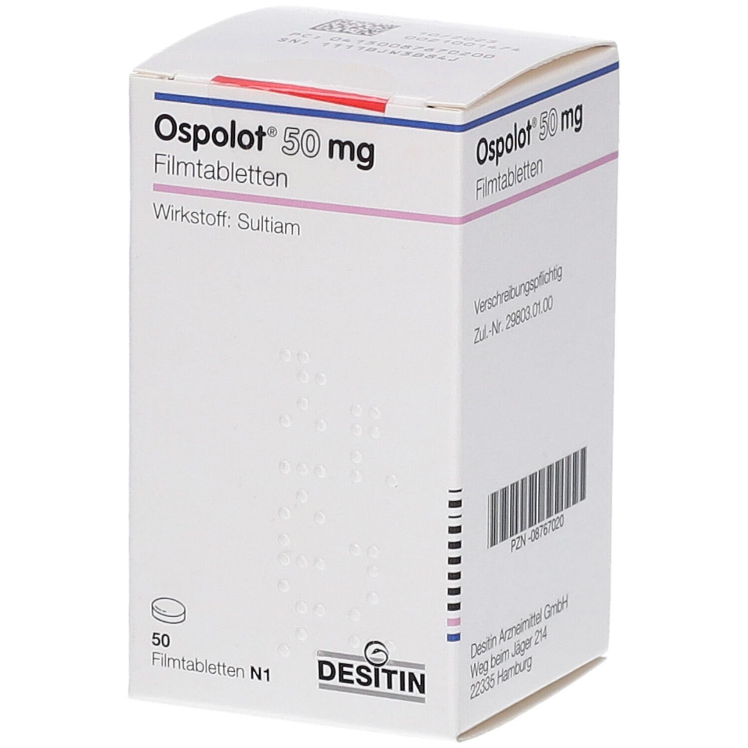 Купить Ospolot 50mg 50St Filmtabletten Desitin PZN 08767020 оригинал упаковка